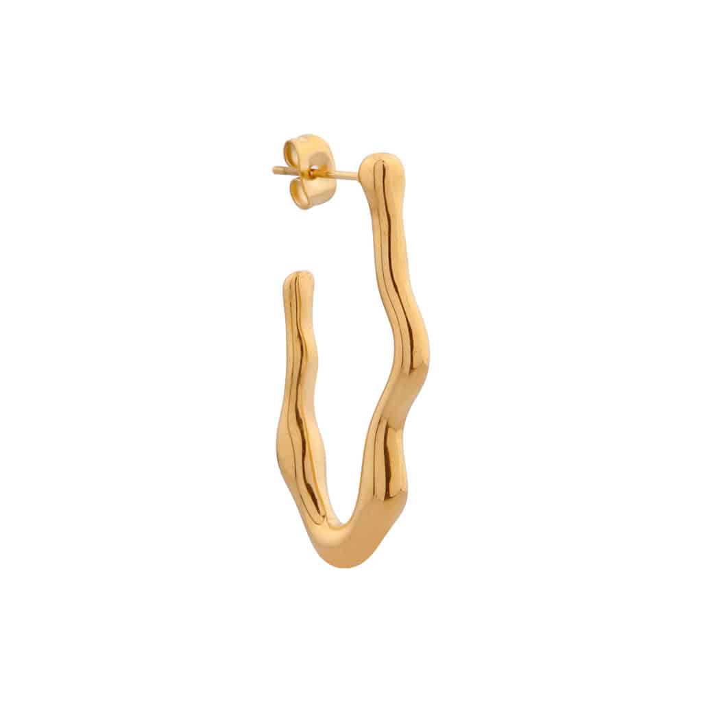 Wavy hoop gold
