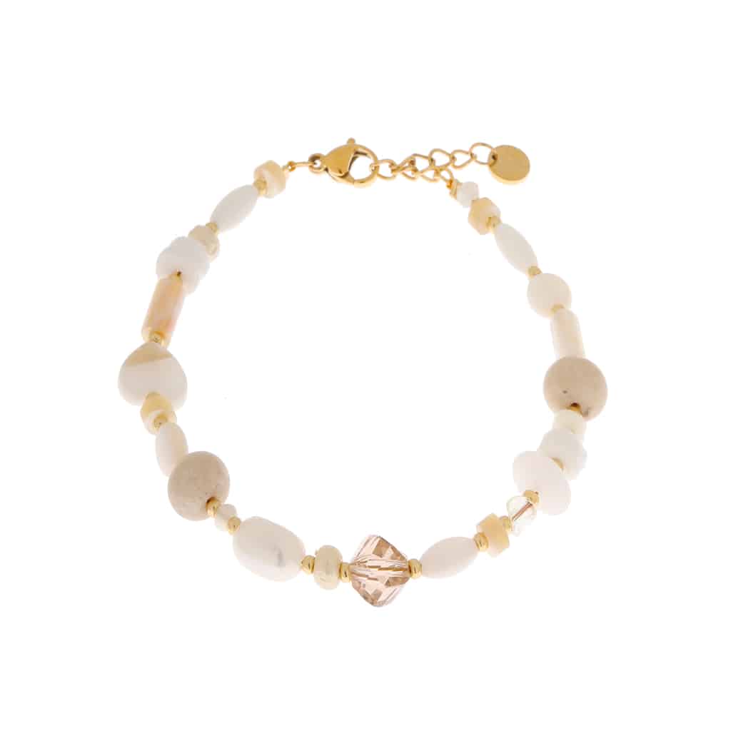 White beach bracelet gold