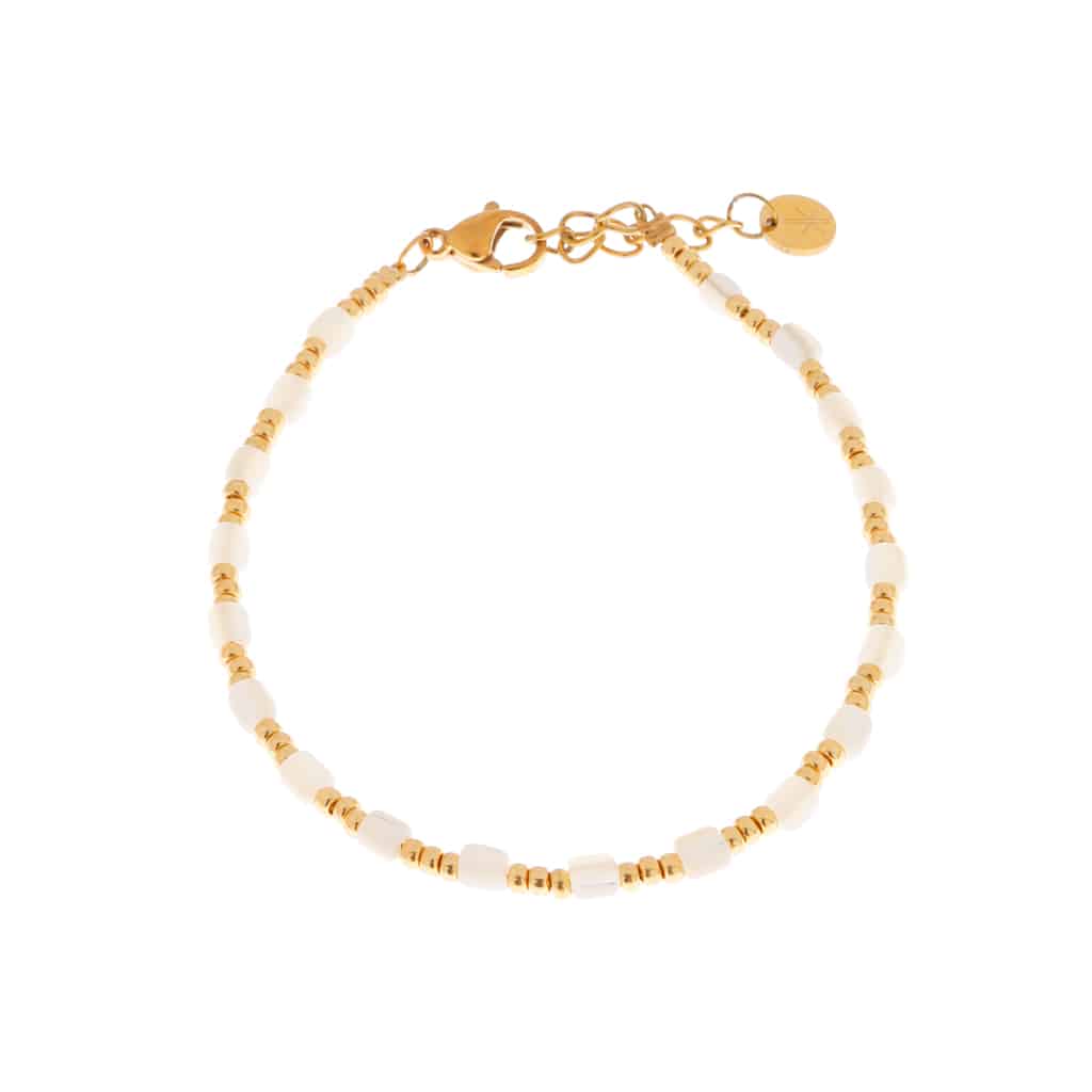 White blossom bracelet gold