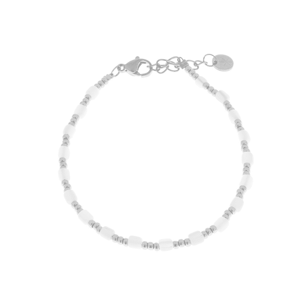 White blossom bracelet silver