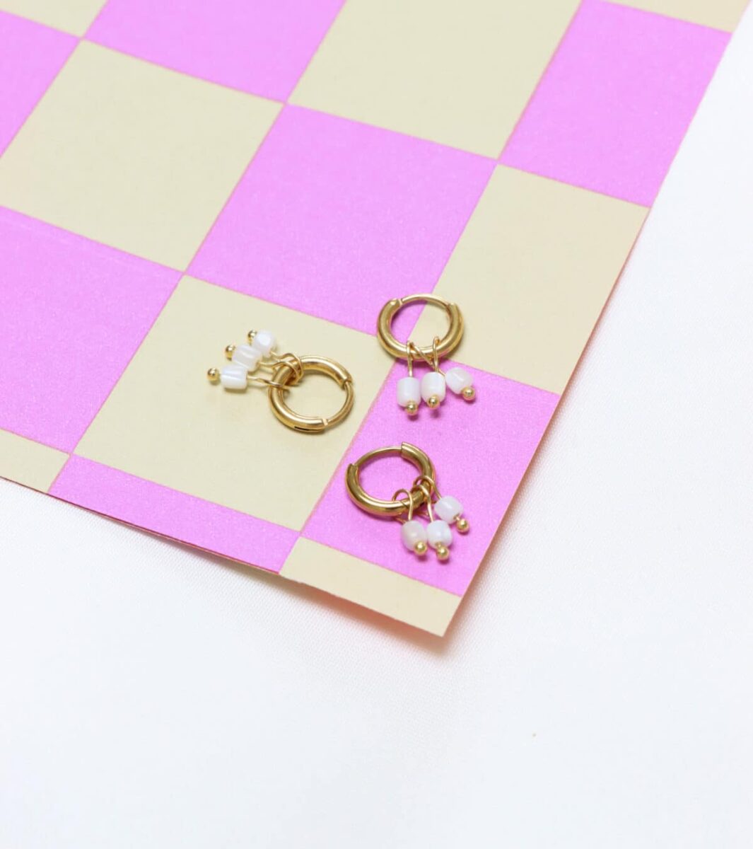 White blossom hoop gold