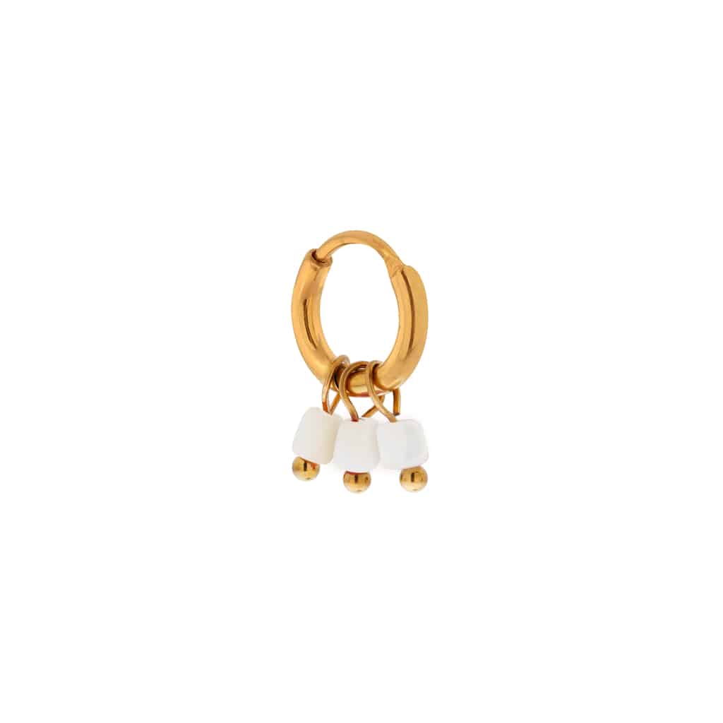 White blossom hoop gold