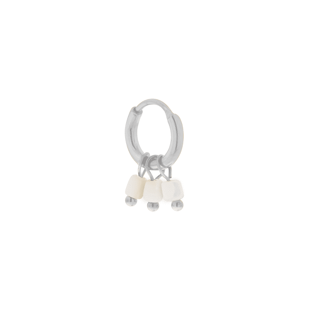 White blossom hoop silver