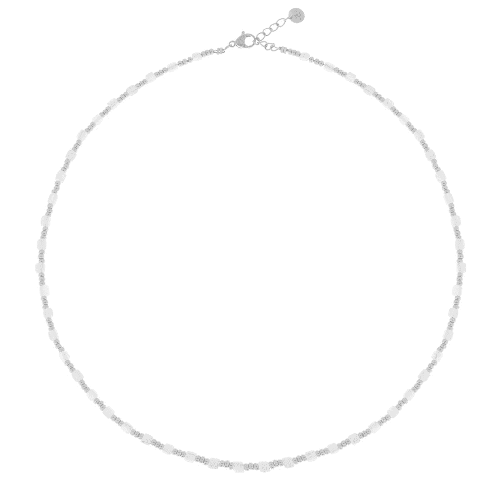 White blossom necklace silver