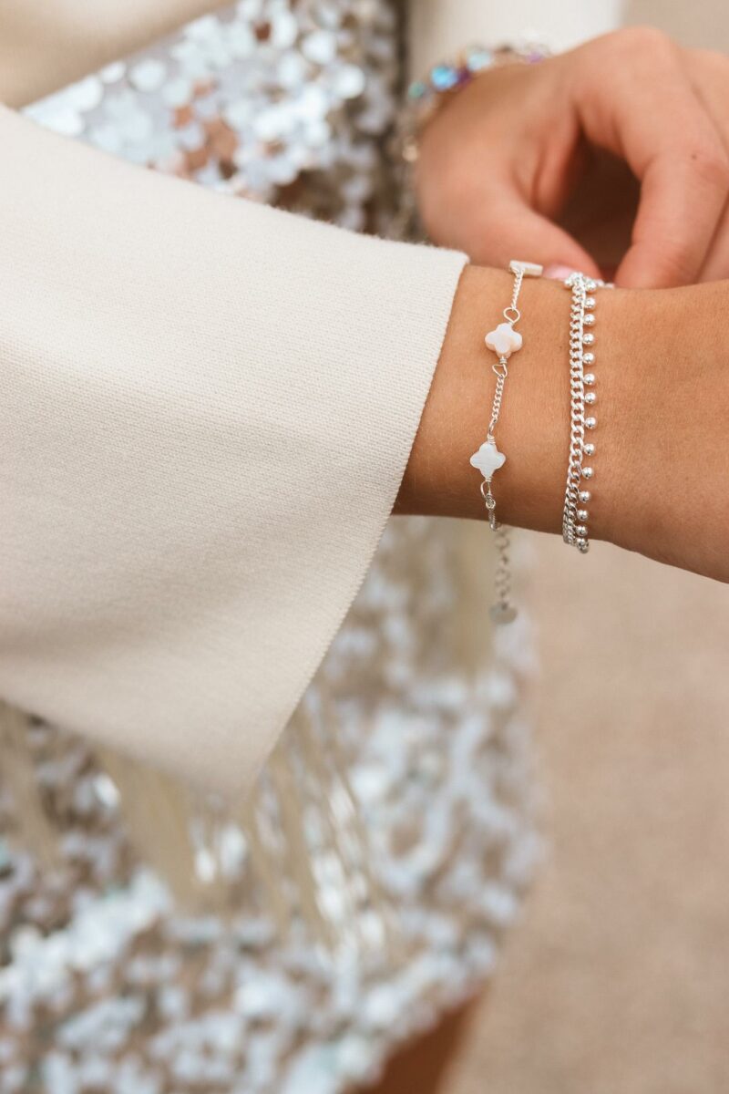 White clover bracelet silver