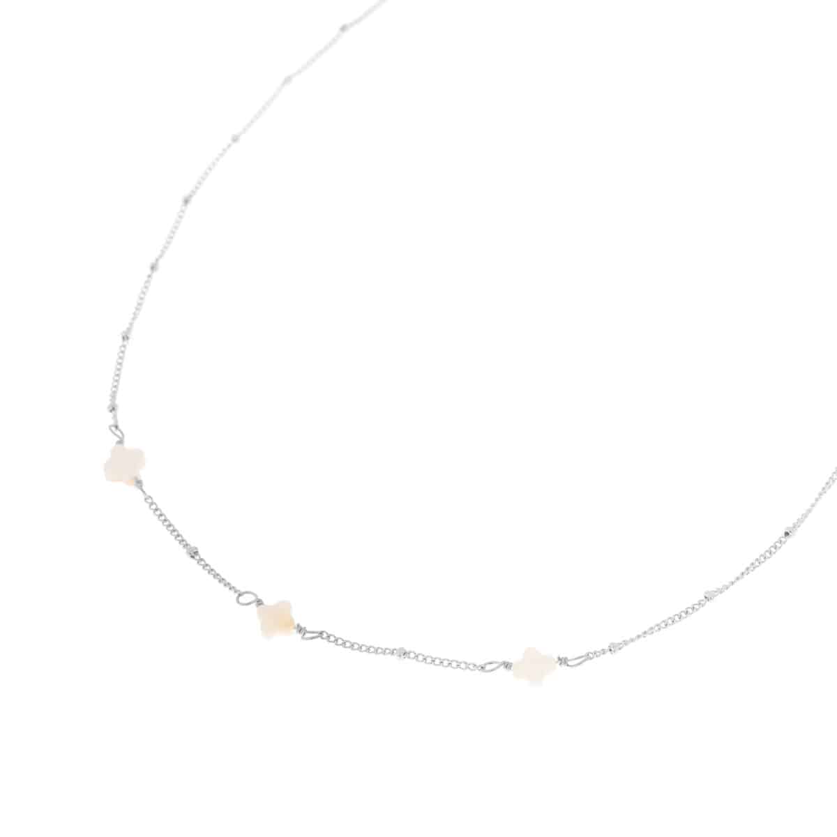 White clover necklace silver