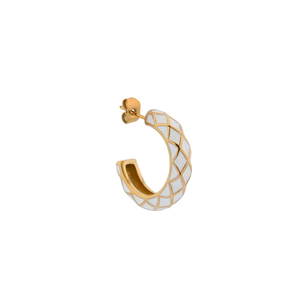 White cross hoop gold