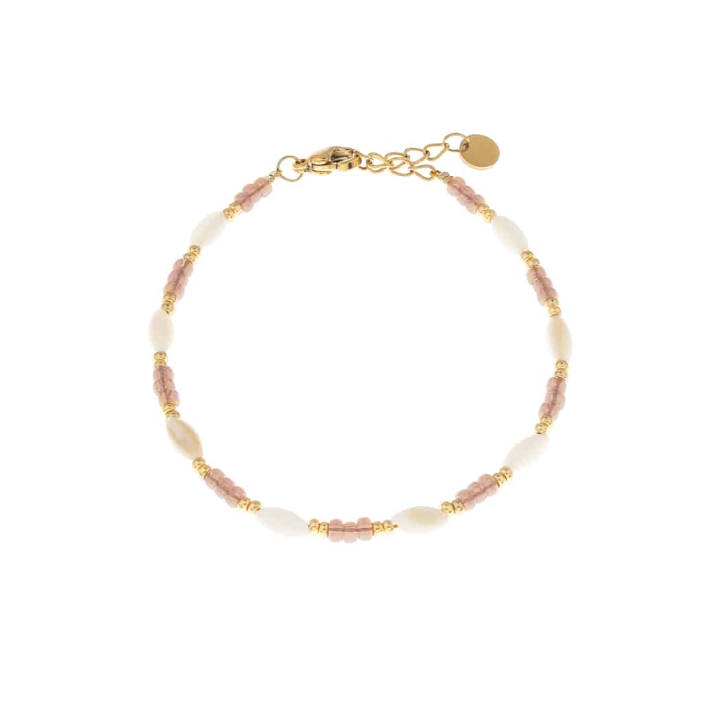 White drop bracelet gold