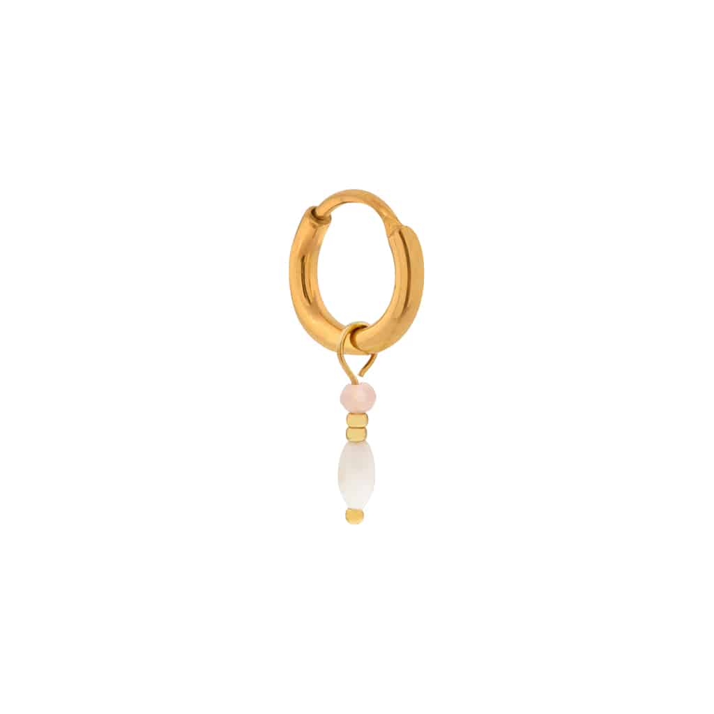 White drop hoop gold