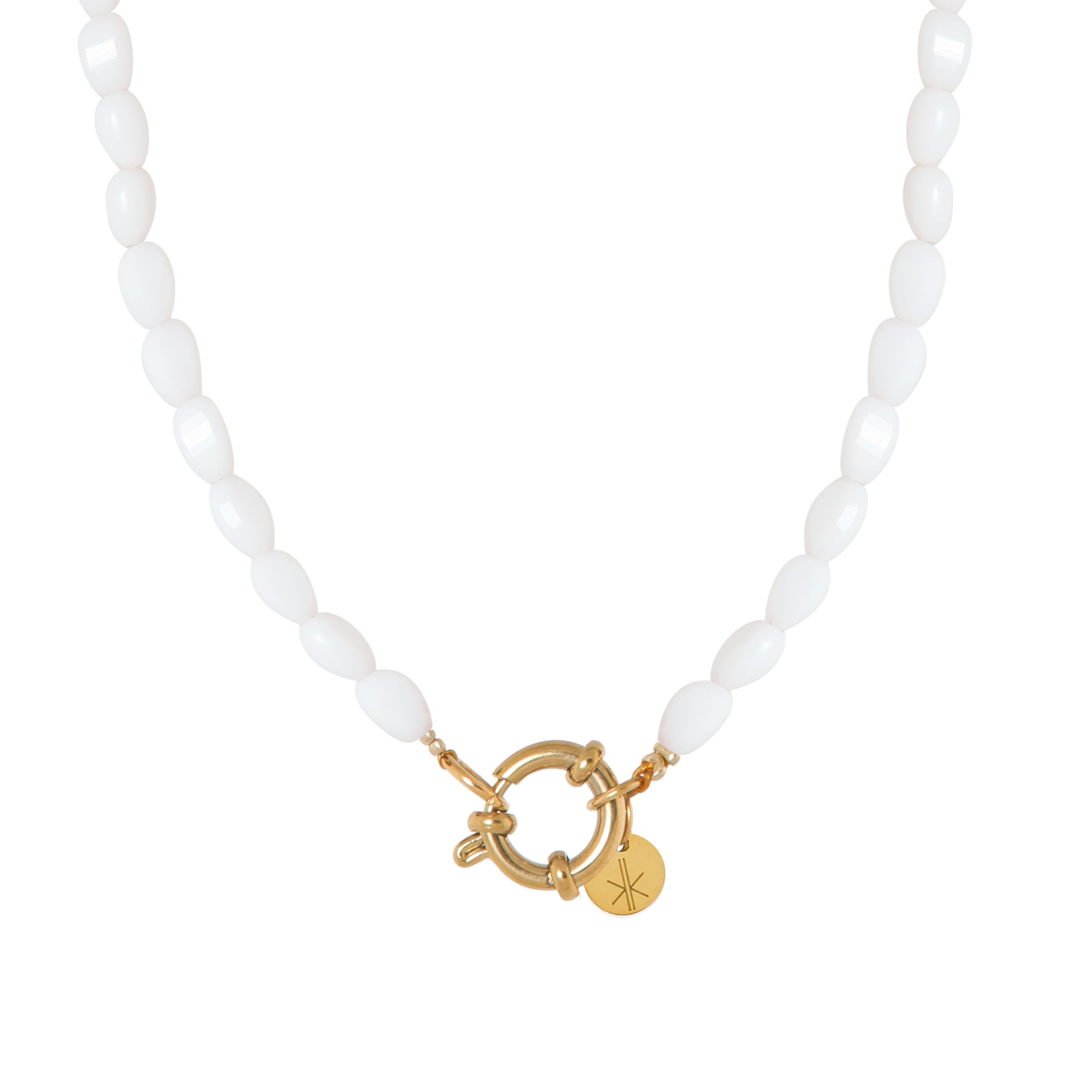 White glow necklace gold