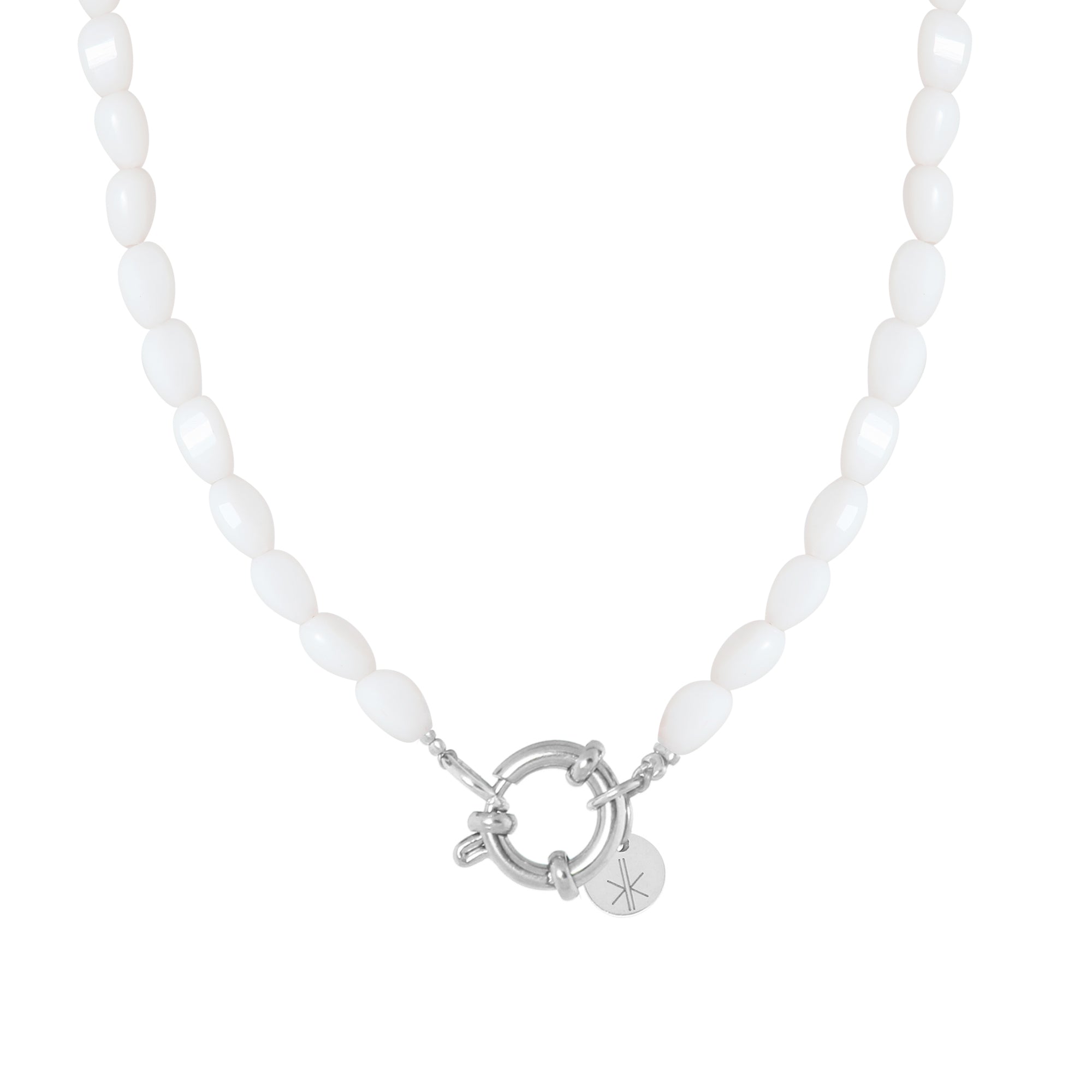 White glow necklace silver
