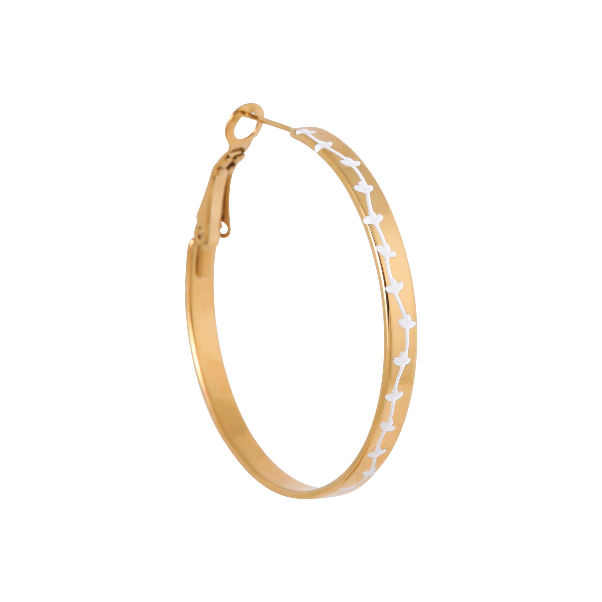 White lotus hoop gold