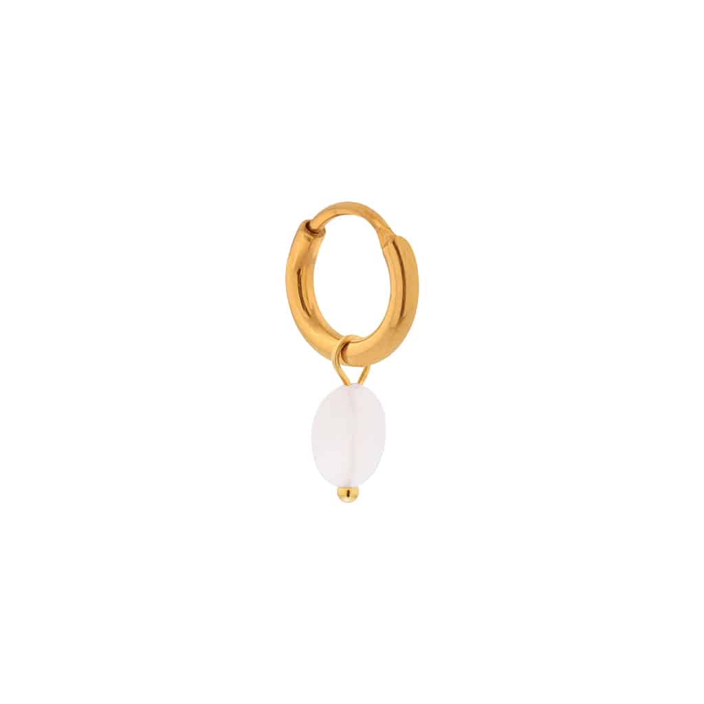White oval hoop gold