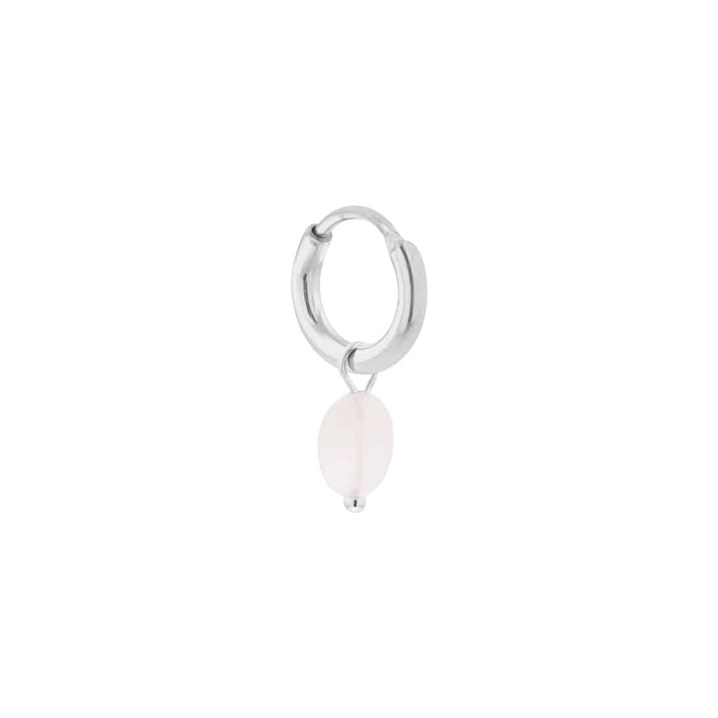 White oval hoop silver