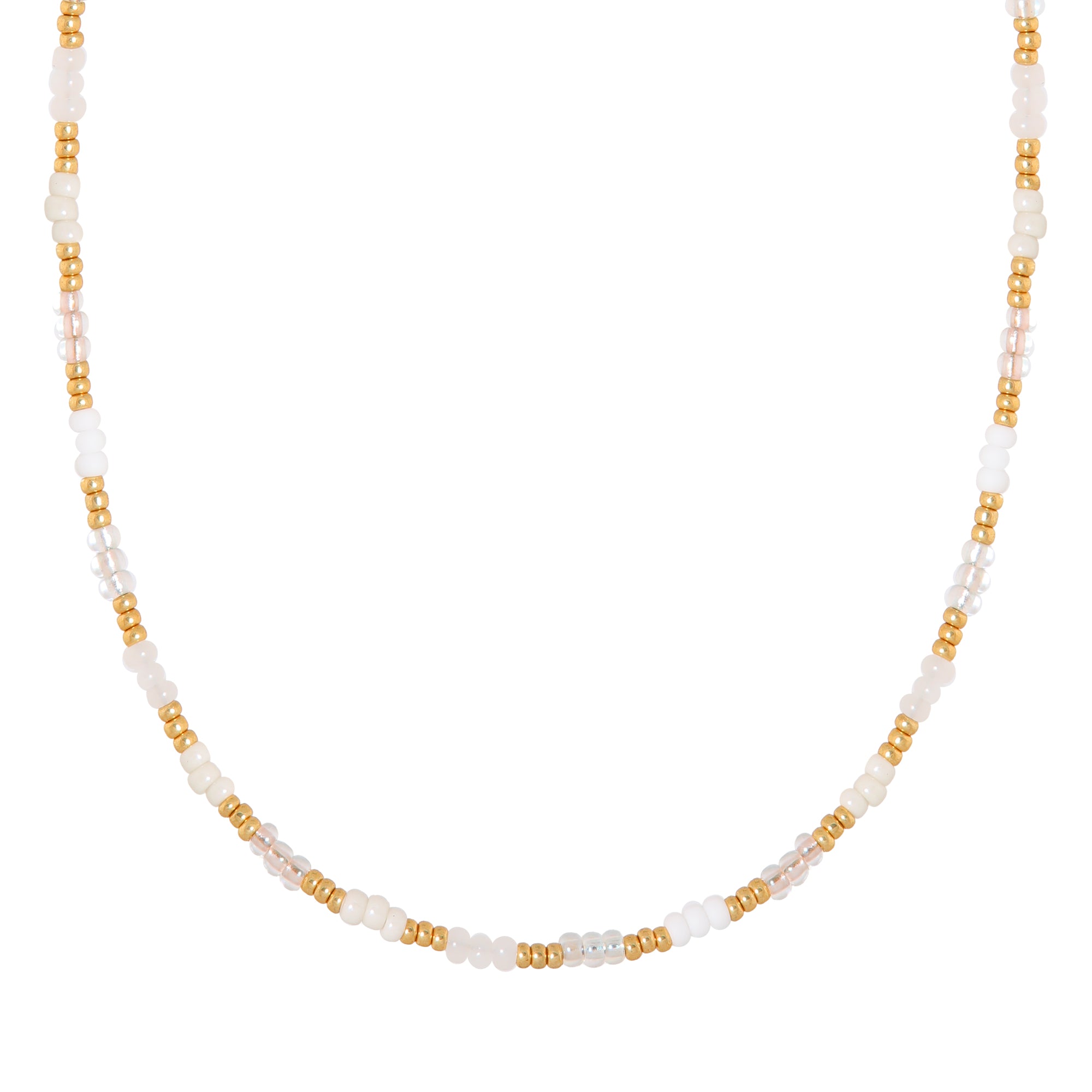 White rainbow necklace gold
