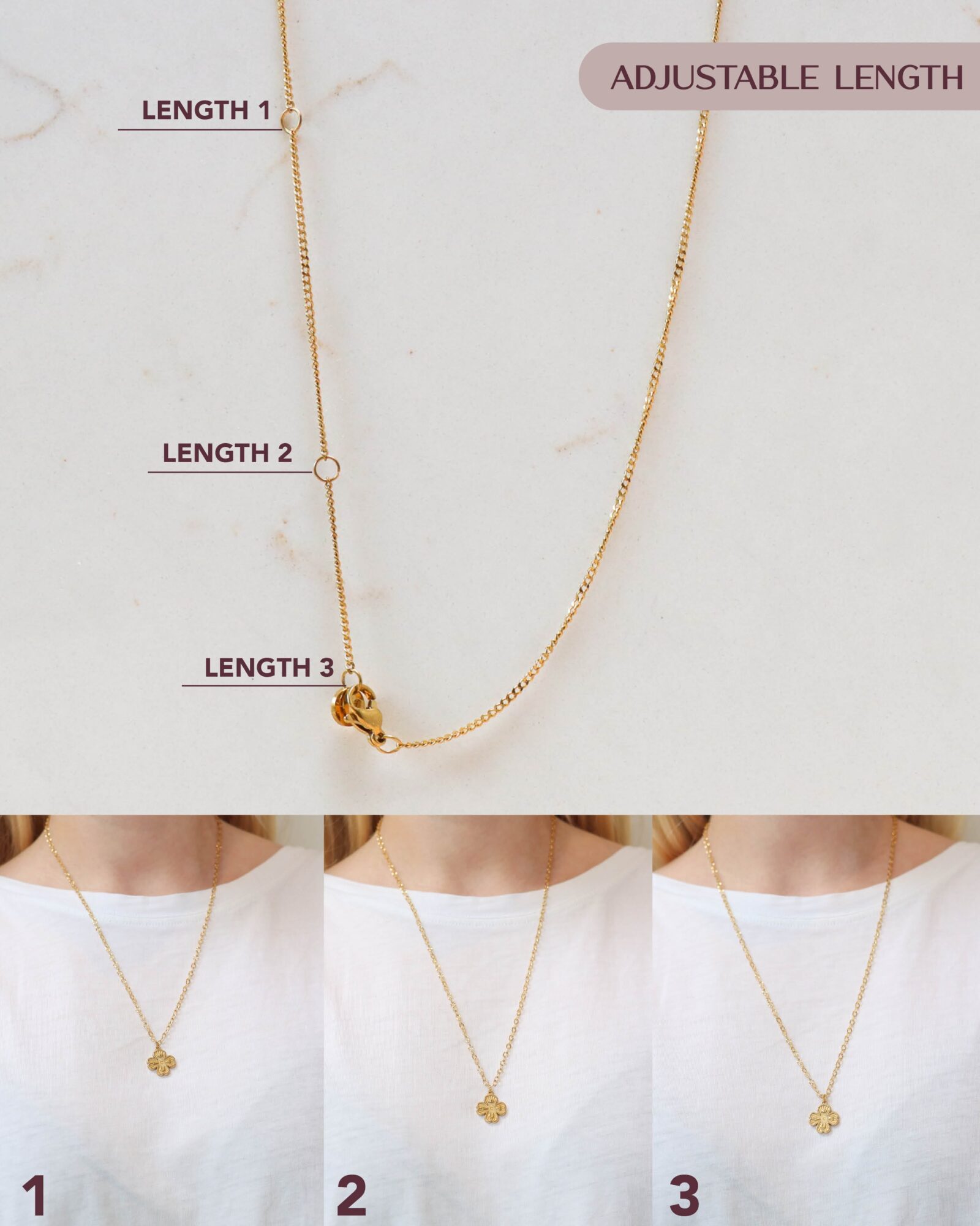 Wish me luck necklace gold