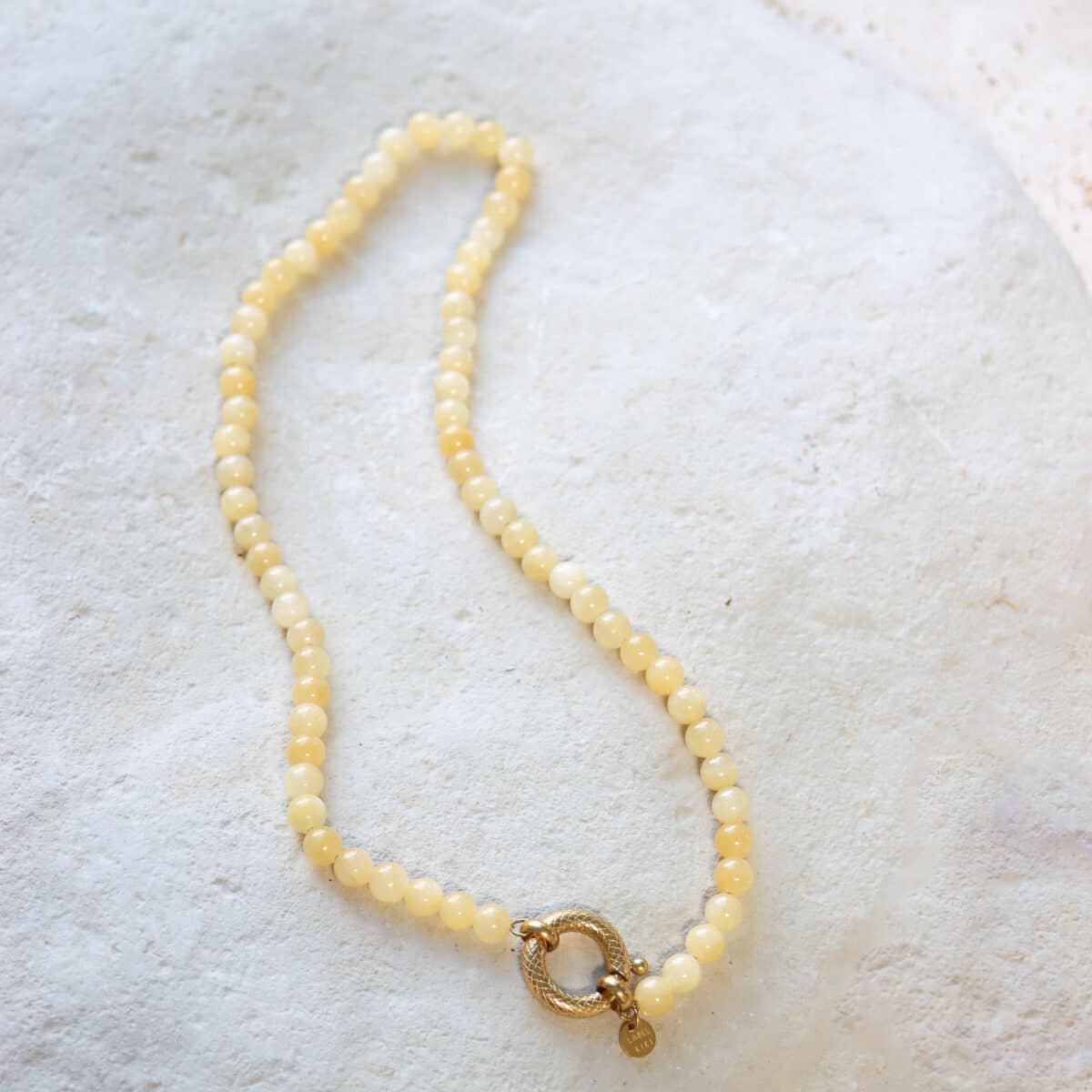 Yellow snake necklace gold