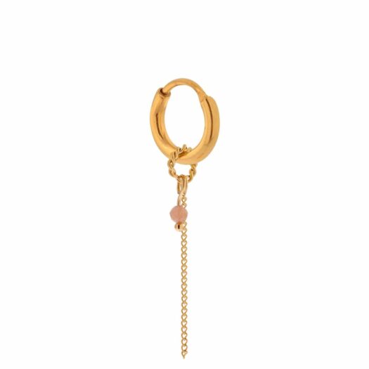 Single chain sun stone hoop gold