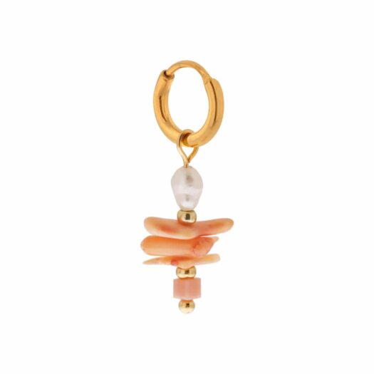 Coral beach hoop gold