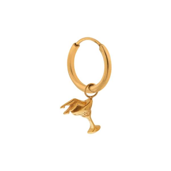 Cocktail glas hanger oorbel goud
