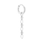 Oval loop hoop silver