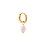 Light pink oval hoop gold