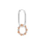Oval orange hoop silver