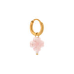 Pink clover hoop gold