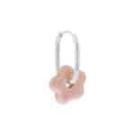 Oval flower hoop silver