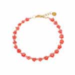 Red flowers bracelet gold