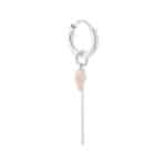 Chain nude drop hoop silver