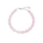 Pink beads bracelet silver