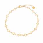 Clover row anklet gold
