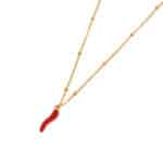 Spicy pepper necklace gold