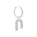 Rainbow twirl hoop silver