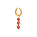 Red flowers hoop gold
