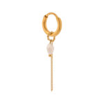 Chain nude drop hoop gold