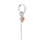 Chain pink star hoop silver