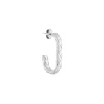 Oval braid hoop silver