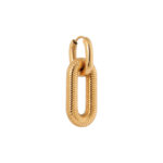 Oval stripe hoop gold