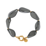 Black stones bracelet gold